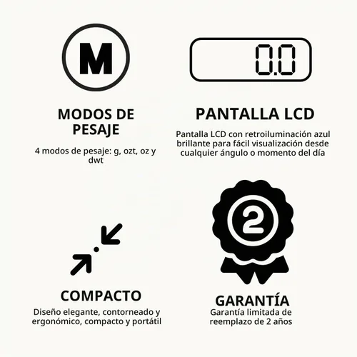 Vista 3 de GemOro Platinum MP601 - Báscula de joyería Báscula de cocina de bolsillo de clase premium Herramienta de precisión digital Lectura y precisión