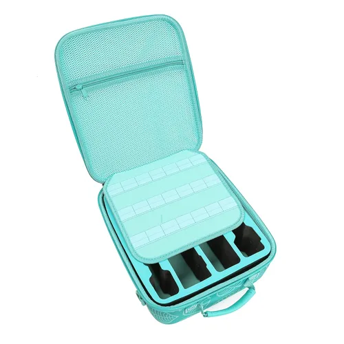 Vista 5 de Nintendo Switch Deluxe Carrying Case-Turquoise Storage Bag with Handle and Shoulder Strap Fits Complete Switch System Console+Switch Dock+ Pro