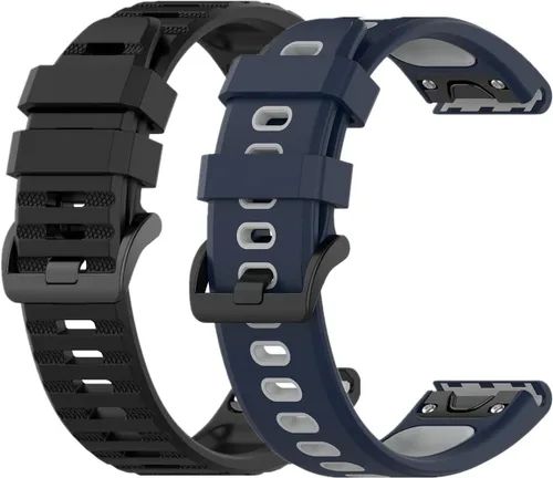 Vista 8 de Muovrto Correa de repuesto para Garmin Fenix 7/Fenix 6/Fenix 5, correa de reloj de silicona impermeable de ajuste rápido para Garmin Forerunner