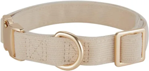 Vista 4 de Collar suave para perro con hebilla de metal, ajustable, duradero, cómodo, de pana de algodón, para perros grandes, medianos y pequeños, collares