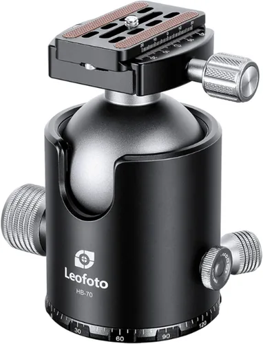 Vista 3 de Leofoto Cabezal de bola resistente de 2.756 in con abrazadera de liberación de palanca LR-70, capacidad de carga de 88 libras, aluminio, bola