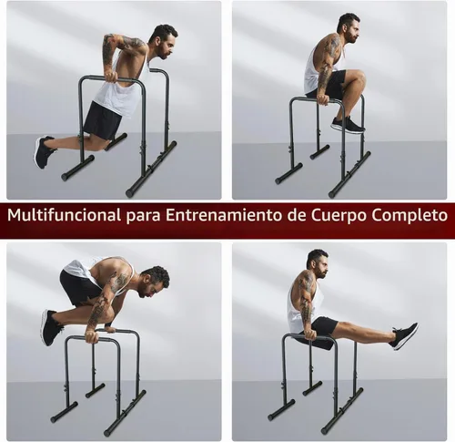 Vista 2 de Estación de inmersión funcional, soportes de inmersión resistentes para entrenamiento de fitness, estabilizador de barra de inmersión, parallette