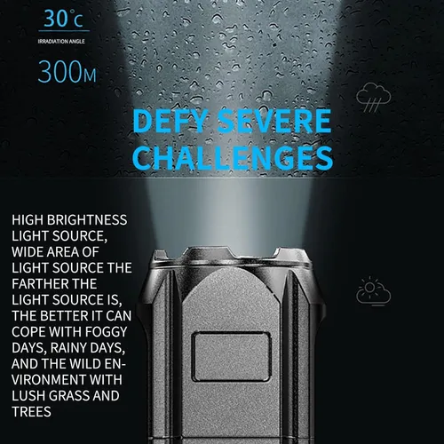 Vista 6 de ABS fuerte luz de enfoque linterna al aire libre portátil hogar común linterna distribución linterna camping luces flash luz