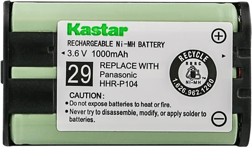 Vista 2 de Kastar Paquete de 1 batería de repuesto tipo 29 para Panasonic HHR-P104 HHR-P104A 23968 439024 439025 KX-TG2302 KX-TG230 KX-TG2312 KX-TG2355W