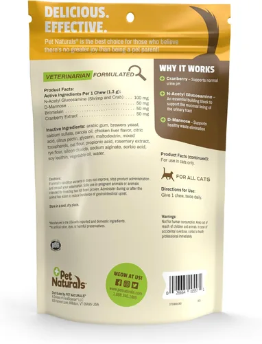 Vista 7 de Pet Naturals UT Support Suplemento del tracto urinario para gatos, 60 masticables