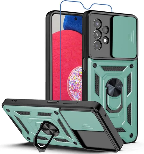 Vista 19 de Funda para teléfono Galaxy A06 4G: con protector de pantalla de 2 piezas, cubierta deslizante para cámara y soporte multiángulo para Samsung Galaxy
