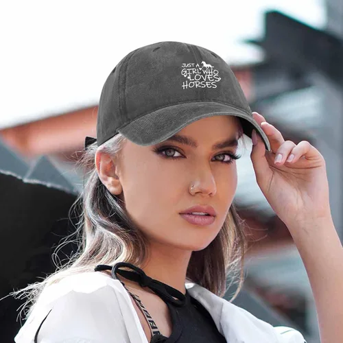 Vista 8 de Just Girl Who Loves Horse - Gorra de béisbol para mujer, ajustable, de moda, de algodón
