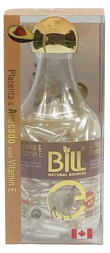 Vista 9 de Placenta de cordero y aloe vera con aceite facial de vitamina E, 200 cápsulas de gel, Bill Natural Sources