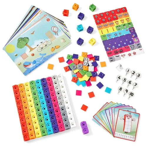 Vista 5 de hand2mind MathLink Cubes Numberblocks Juego de Actividades 1-10, 30 Actividades de Aprendizaje Preescolar, Bloques de Conteo, Cubos de Enlace