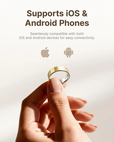 Vista 6 de Anillo inteligente para mujeres/hombres, anillo de seguimiento de actividad física con vibración de llamada y alarma, frecuencia cardíaca, oxígeno