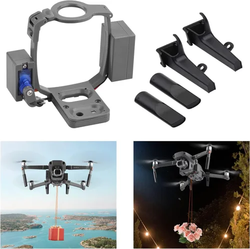Vista 9 de Sistema Airdrop para DJI Mavic Pro, dispositivo de liberación de entrega de transporte de carga útil, liberación de cebo de pesca, gancho caída