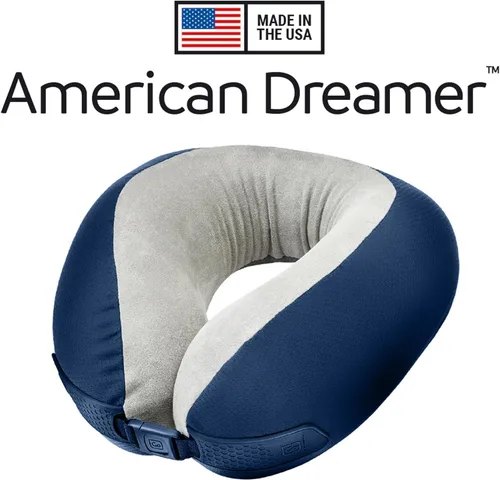 Vista 2 de Go Travel American Dreamer, almohada de viaje de lujo, almohada de cuello de espuma viscoelástica Adjustable Front Closure, Ideal for Airplane