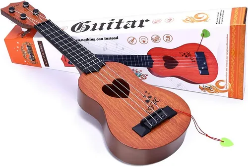 Vista 2 de YEZI Juguetes para Niños, Ukelele Clásico de Guitarra, Instrumento Musical, Marrón