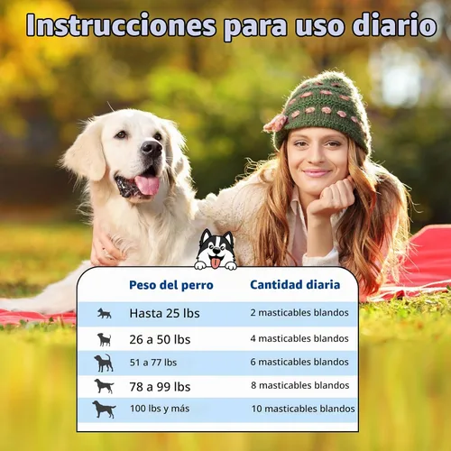 Vista 6 de Multivitamínico para perros, vitaminas y suplementos masticables 40 en 1 para perros, contienen probióticos, Omega-3, glucosamina, multivitamínico