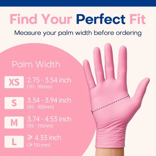 Vista 6 de Supmedic Medical Nitrile Exam Gloves, 3.5 mil Powder-Free Food-Safe Disposable Glove for Cooking Cleaning Esthetician 100 Pcs