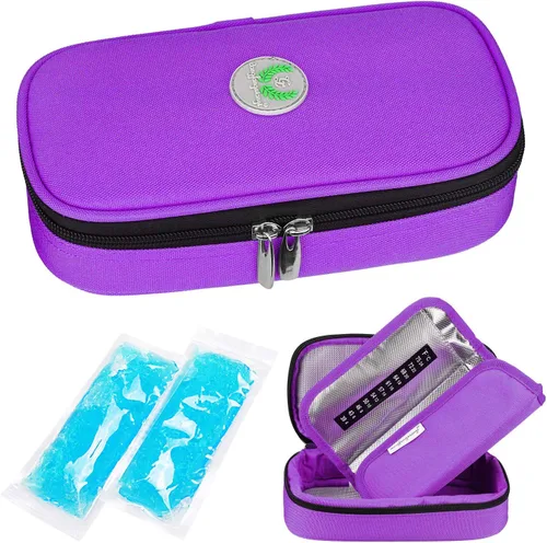 Vista 13 de YOUSHARES - Estuche de viaje enfriador de insulina eléctrico, refrigerador médico con temperatura personalizada y pantalla de 35-68°F, con banco