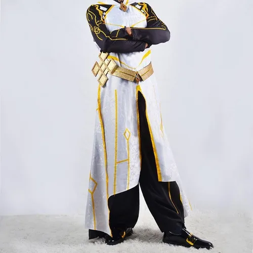 Vista 4 de UPUPCOS ZhongLi Morax Cosplay Juego de disfraz Zhongli Arconte, traje de Halloween Navidad