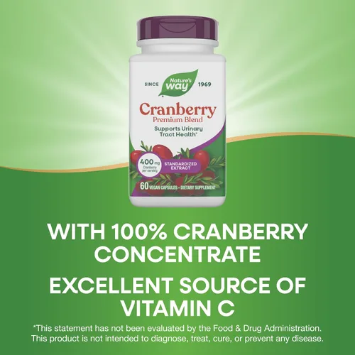 Vista 4 de Nature's Way Mezcla premium de arándano, apoyo para la salud del tracto urinario*, 400 mg por porción, 60 cápsulas
