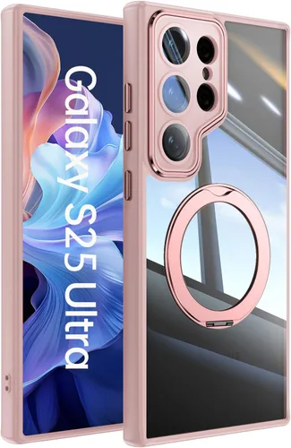 Vista 19 de 【Soporte magnético giratorio de 360°】 Funda para Google Pixel 9 【Compatible con MagSafe y Pixelsnap】 Funda con soporte de anillo 【Cristal Negro