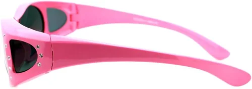 Vista 4 de Lente polarizada ajuste sobre gafas de sol para mujer marco ovalado diamantes de imitación