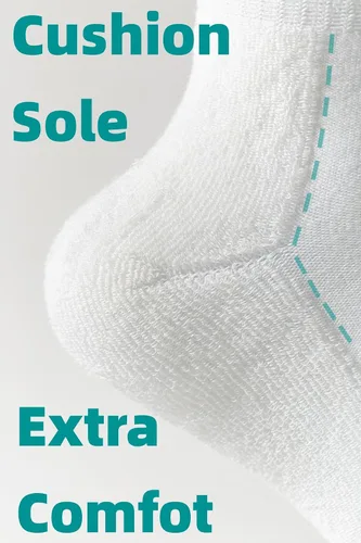 Vista 2 de Irisbear Calcetines largos acolchados para mujer, de algodón, para correr, senderismo, atléticos, 5 pares