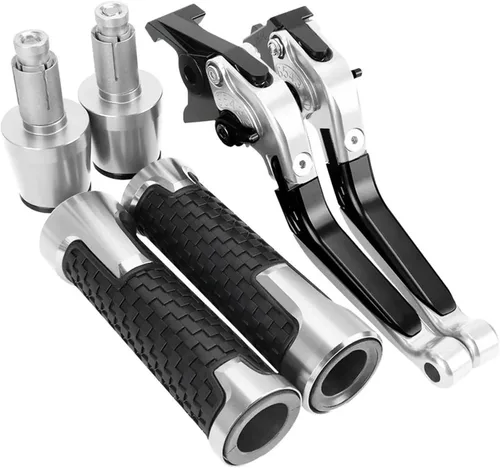 Vista 6 de Clutch For FZ8 FZ-8 2010-2018 Motorcycle Adjustable Folding Brake Clutch Levers Handgrip Handlebar Grips Ends Accessories Brake Handle(Black Black)
