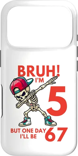 Vista 30 de Bruh I'm 5 But One-Day I'll Be 67 Retro 5th Birthday Kids Case for iPhone 17