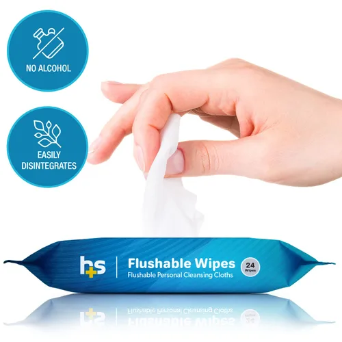 Vista 3 de HealthSmart Toallitas desechables, 72 toallitas en total, suaves con la piel sensible, se desintegran fácilmente, toallitas sin alcohol para adultos