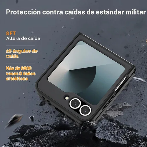 Vista 6 de ORETECH Magnético para Samsung Galaxy Z Flip 6 con 2 protectores de Negro