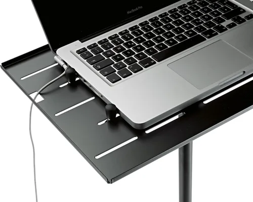 Vista 2 de K&M Konig & Meyer 12185.000.55 - Soporte para laptop Escritorio de gran tamaño con altura ajustable y pernos de seguridad Patas de trípode