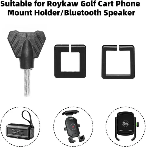 Vista 2 de Roykaw Soporte para teléfono para carrito de golf/Ventilador para carrito de golf/Accesorios de altavoz Bluetooth para carrito de golf - Arandelas