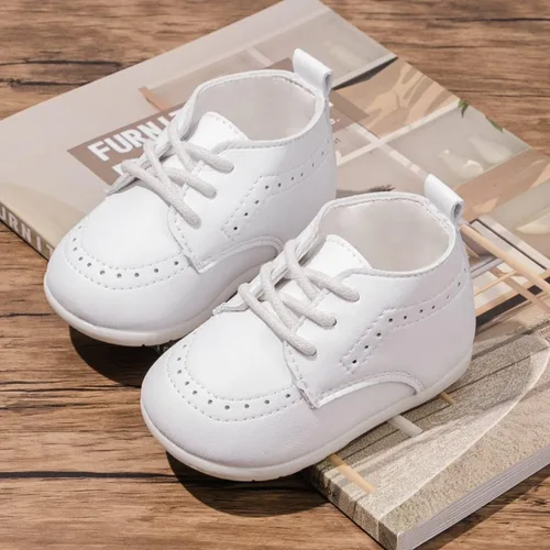 Vista 4 de Casazoe Zapatos Oxford de piel sintética para bebés, niños y niñas, mocasines de boda, zapatos de vestir para bautismo para niños pequeños, zapatos