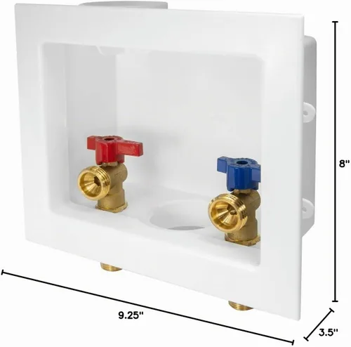 Vista 9 de Caja de Salida para Lavadora EFIELD con Drenaje Central, 1/2 pulgada x 3/4 pulgadas MHT (Conexión MIP de 1/2"-Pulgada por Soldadura), Blanca, (WM001)