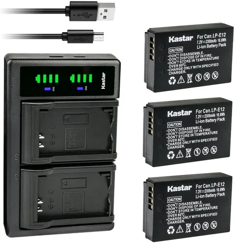 Vista 6 de Kastar LTD2 - Cargador de batería USB para Canon LP-E12 LPE12, cargador Canon LC-E12 LC-E12E, Canon EOS M50 Mark II, EOS M100, EOS M200, EOS Rebel