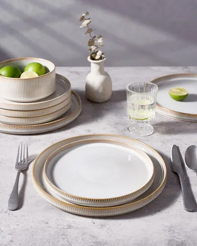 Vista 7 de famiware Star Platos de Ensalada para 6, Juego de Platos de 8 Pulgadas, Vajilla de Gres, Platos Pequeños para Postre, Ensalada, Aperitivo, Blanco