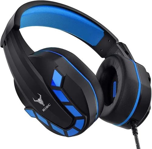 Vista 9 de Auriculares para juegos con micrófono para PS4, PS5, Xbox, PC, Switch, auriculares controlables para juegos de volumen con orejeras suaves