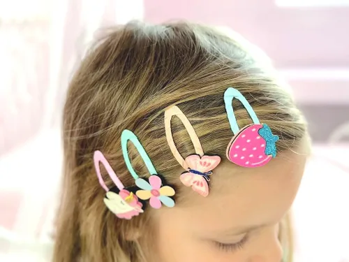 Vista 4 de Pinzas para el cabello con purpurina para niñas, 10 pares de 20 clips de metal antideslizante brillante, pasadores para el cabello para mujeres