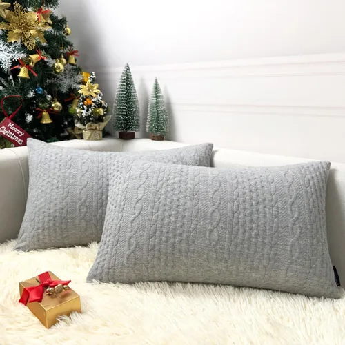 Vista 10 de Booque Valley Paquete de 4 fundas de almohada azules de 18 x 18 pulgadas, fundas de almohada decorativas de verano para sofá, estilo campestre