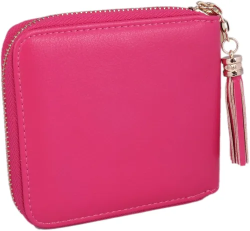 Vista 4 de adoptfade Womens Pequeño cartera Color Sólido Tassel Coin Purse