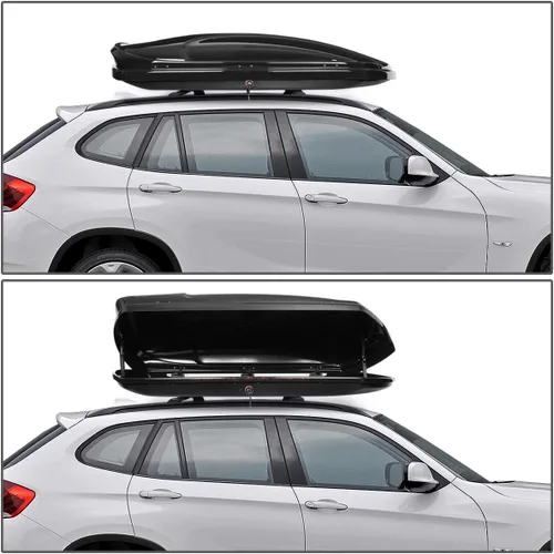 Vista 7 de DNA Motoring Portaequipajes para Techo Compatible con BMW X1 de 10-15, Portaequipajes de Cáscara Dura Impermeable con Cerradura Montaje Superior +