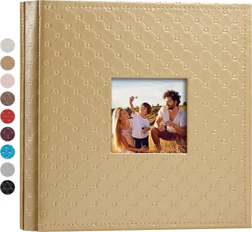 Vista 25 de Mublalbum Álbum de fotos pequeño de 4 x 6 pulgadas, 100 fotos, cubierta de cuero, libro de fotos con bolsillos horizontales para bebé, boda, Negro