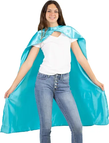 Vista 17 de Everfan Capa de superhéroe para adultos, capas de superhéroe para adultos, capa de satén para disfraz Negro