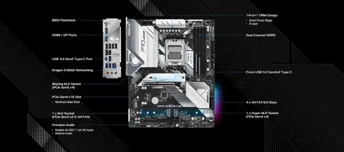 Vista 3 de ASRock Placa base de procesadores B650 PRO RS AMD Ryzen serie 7000