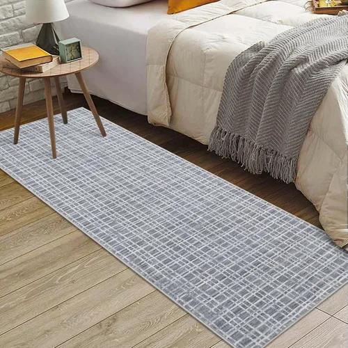 Vista 15 de Zacoo Alfombra de área – 9 x 12 pies gris a cuadros para sala de estar, moderna, lavable, antideslizante, resistente a las manchas, alfombra de casa