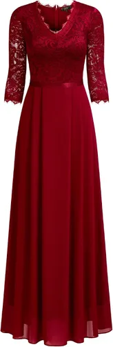 Vista 3 de MISSMAY - Vestido largo, de encaje floral, formal, para mujer, con mangas 23