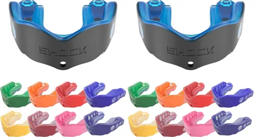 Vista 30 de Shock Doctor Gel Max - Protector bucal, protección resistente y ajuste personalizado, juvenil, frambuesa azul