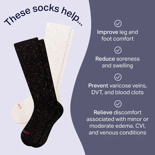 Vista 4 de Comrad Knee High Compression Socks for Women and Men - Premium Support Socks for Pregnancy, Nurses, Athletes, and More