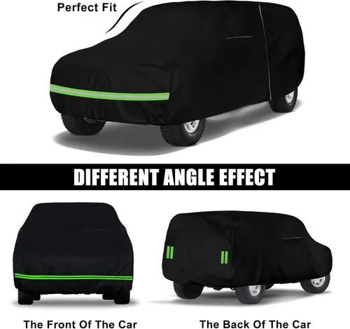 Vista 4 de Funda impermeable de 6 capas para automóvil de repuesto para Jeep Grand Cherokee 1993-2010 All Weather Car Cover with Cotton Liner, Zipper Door