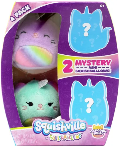 Vista 6 de Squishville por Squishmallow SQM0068 seis peluches misteriosos, 2 mini Squishmallows irresistiblemente suaves y coloridos; mini Durazno, Piña