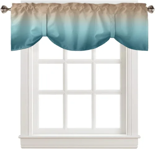 Vista 12 de Cenefas de amarre con temática de café para ventanas, cenefas de cenefa para sala de estar, dormitorio, bolsillo para barra, cenefas estilo granja